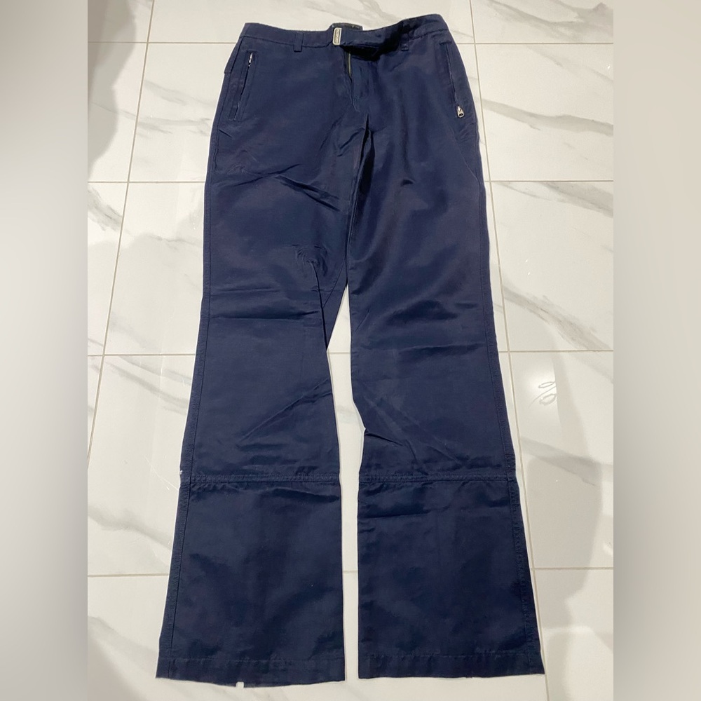 Elegant Navy Blue Women's Flare Pants
